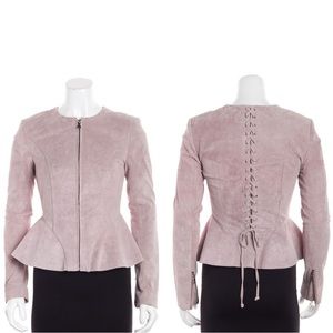 Intermix Pink Suede zip up Jacket